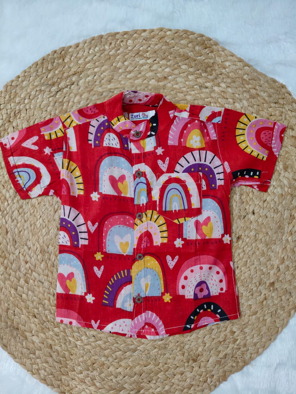 Vibrant Red Rainbow Heart